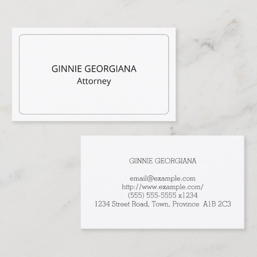 Minimaal wettelijk professioneel Visitekaartje (Voorkant / Achterkant)