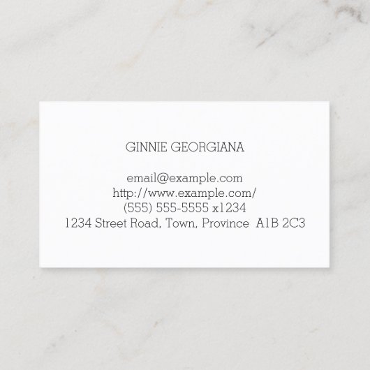 Minimaal wettelijk professioneel Visitekaartje (Achterkant)