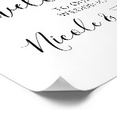 Minimaal White Black Wedding Welcome Sign Poster (Hoek)