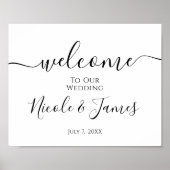 Minimaal White Black Wedding Welcome Sign Poster (Voorkant)