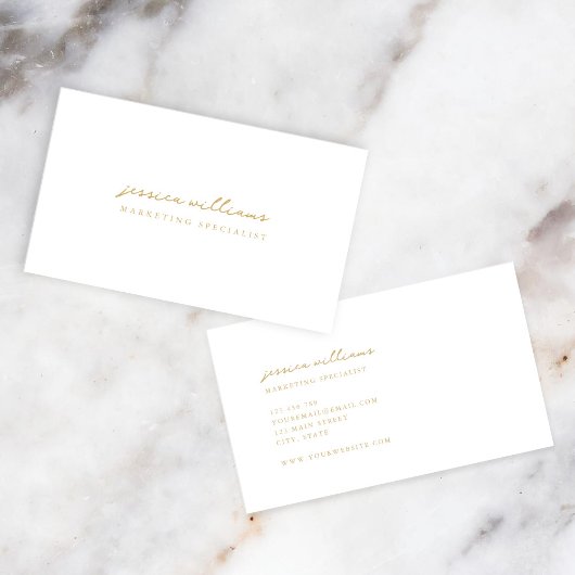 Minimaal White Gold-script Visitekaartje