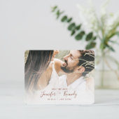 Minimaal White Overlay Paprika Script & Photo Save The Date (Staand voorkant)