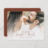 Minimaal White Overlay Paprika Script & Photo Save The Date (Voorkant / Achterkant)