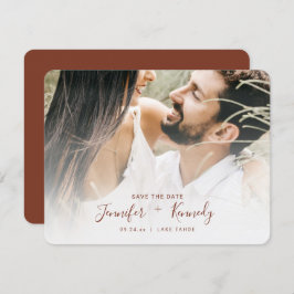 Minimaal White Overlay Paprika Script & Photo Save The Date