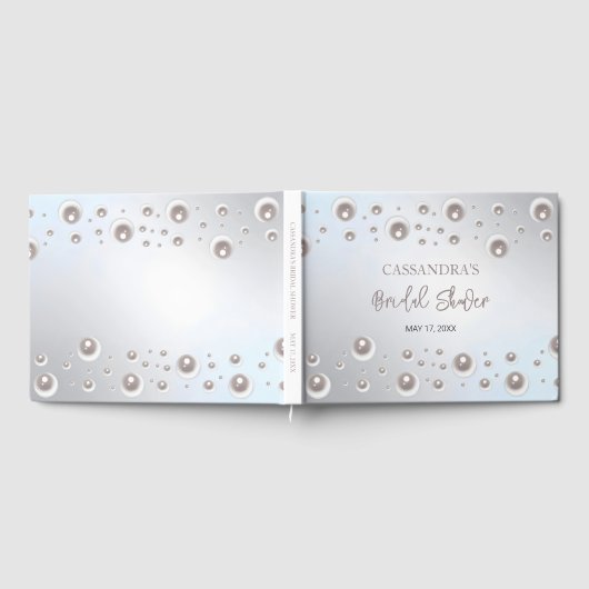 Minimaal White Pearl Silver-Vrijgezellenfeest Gastenboek (Volledig)