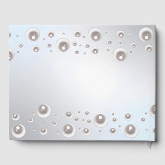 Minimaal White Pearl Silver-Vrijgezellenfeest Gastenboek (Achterkant)