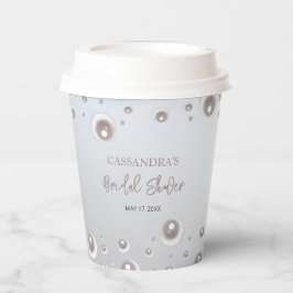 Minimaal White Pearl Silver-Vrijgezellenfeest Papieren Bekers