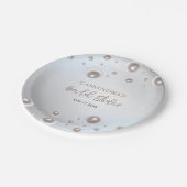 Minimaal White Pearl Silver-Vrijgezellenfeest Papieren Bordje (Gekanteld)