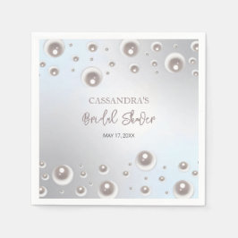 Minimaal White Pearl Silver-Vrijgezellenfeest Servet