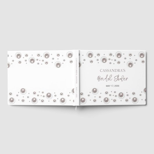 Minimaal White Pearl-Vrijgezellenfeest Gastenboek (Volledig)