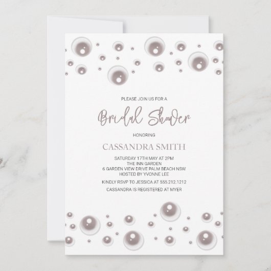 Minimaal White Pearl-Vrijgezellenfeest Kaart (Voorkant)