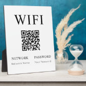 Minimaal Wifi Wachtwoord Teken met QR Code Plaque Fotoplaat (Zijkant)