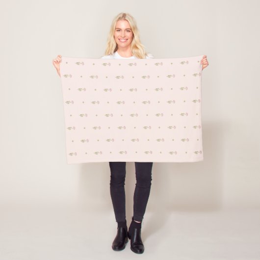 Minimaal wildbloempatroon met stippen fleece deken (In situ)