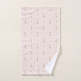 Minimaal wildbloempatroon met stippen handdoek