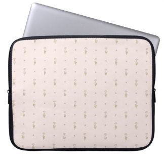 Minimaal wildbloempatroon met stippen laptop sleeve