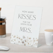 Minimaal Wildflower Vrijgezellenfeest Hoeveel kuss Reclamebord Met Voetstuk (Insitu)