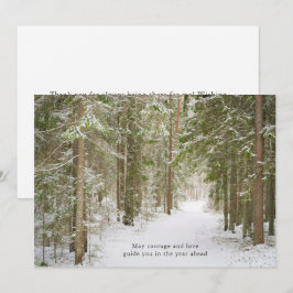 Minimaal Winter Bos Pad, Nieuw Jaar Feestdagenkaart