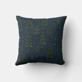 Minimaal Winter Dennenboom Patroon Worp Kussen