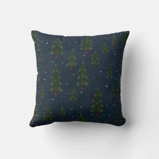 Minimaal Winter Dennenboom Patroon Worp Kussen (Achterkant)