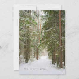 Minimaal Winterbos Pad, Nieuw Jaar Feestdagenkaart
