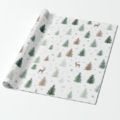 Minimaal Winterkerstfeest Cadeaupapier (Uitgerold)