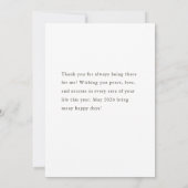 Minimaal Winterwoudpad, Nieuwjaar Feestdagenkaart (Achterkant)