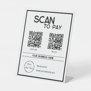 minimaal wit 2 QR codes eenvoudig scannen om te be Reclamebord Met Voetstuk