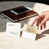 Minimaal wit chic goud folie elegant kleurenblok vierkante visitekaartje