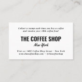 Minimaal wit eenvoudig uw logo coffeeshop loyalite klantenkaartje (Achterkant)