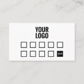 Minimaal wit eenvoudig uw logo coffeeshop loyalite klantenkaartje (Voorkant)