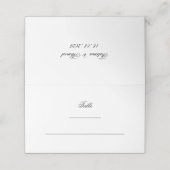 Minimaal Wit Elegant Script Moslim Trouwtafel Plaatskaartje (Buitenkant ongevouwen)