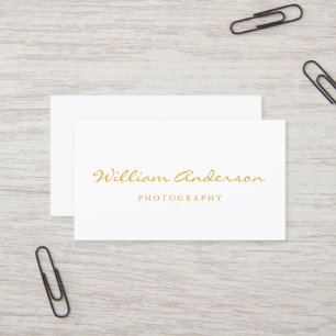 Minimaal wit Gold Script elegant eenvoudig en graf Visitekaartje