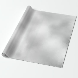 Minimaal wit, grijs, zilverglaasje cadeaupapier