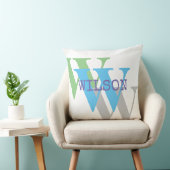 Minimaal wit groen grijs monogram Sierkussen (Stoel)