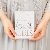 Minimaal wit laat gaan meisjes vrijgezellenfeest folie uitnodiging briefkaart