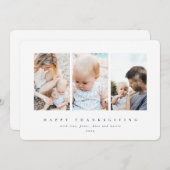 Minimaal wit Lijst 3 Fijne Thanksgiving Feestdagenkaart (Voorkant / Achterkant)