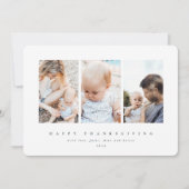 Minimaal wit Lijst 3 Fijne Thanksgiving Feestdagenkaart (Voorkant)