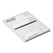 Minimaal wit met logo eenvoudige zakelijke factuur notitieblok (Schuin)