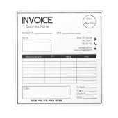 Minimaal wit met logo eenvoudige zakelijke factuur notitieblok (Voorkant)