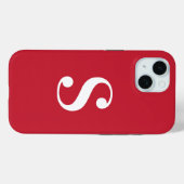 Minimaal wit monogram op rood Case-Mate iPhone case (Achterkant (horizontaal))