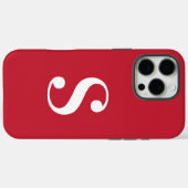 Minimaal wit monogram op rood Case-Mate iPhone case (Achterkant (horizontaal))