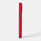 Minimaal wit monogram op rood iPhone 15 case (Rechterkant)