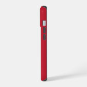 Minimaal wit monogram op rood iPhone 15 case (Linkerkant)