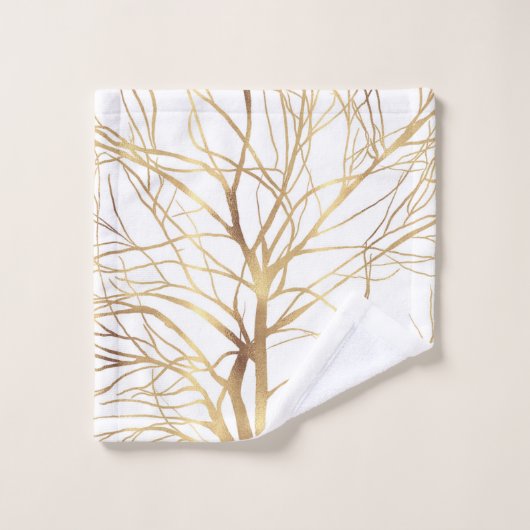 Minimaal wit ontwerp van de moderne Gold Tree Bad Handdoek (Wasdoekje)