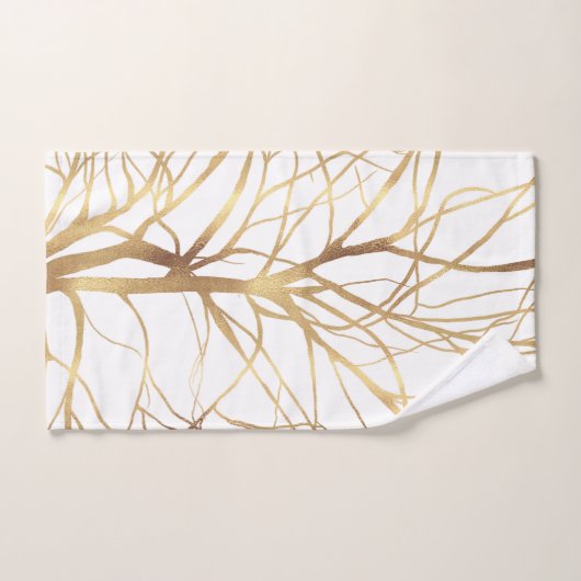 Minimaal wit ontwerp van de moderne Gold Tree Bad Handdoek (Handdoek)