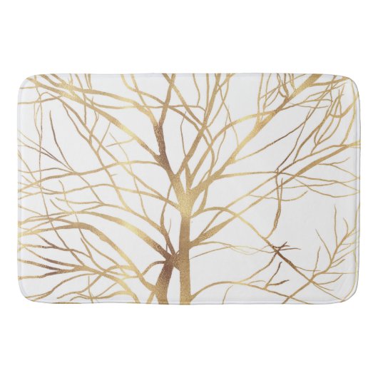Minimaal wit ontwerp van de moderne Gold Tree Badmat (Voorkant)
