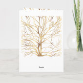 Minimaal wit ontwerp van de moderne Gold Tree Feestdagen Kaart (Achterkant)