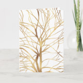 Minimaal wit ontwerp van de moderne Gold Tree Feestdagen Kaart (Voorkant)