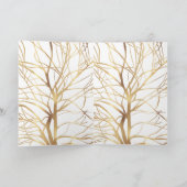 Minimaal wit ontwerp van de moderne Gold Tree Feestdagen Kaart (Binnen)