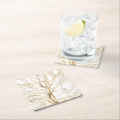 Minimaal wit ontwerp van de moderne Gold Tree Kartonnen Onderzetters (Insitu)